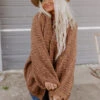 Hot Cocoa Crushing Knit Cardigan In Mocha