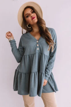 Concert Crush Babydoll Top In Light Teal -Chic Essence 1910039942000 2020010316212800 3d89dbc1concert crush babydoll top in light teal