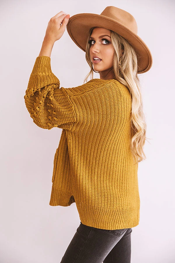 Sweet Memories Knit Cardigan In Mustard 8 Sweet Memories Knit Cardigan In Mustard - Image 6