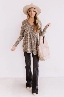 Fame Game Leopard Babydoll Top -Chic Essence 1911262259000 2020042410244400 c6e9ca46fame game leopard babydoll top