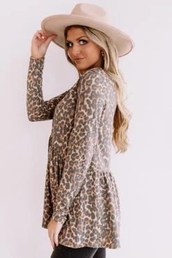 Fame Game Leopard Babydoll Top -Chic Essence 1911262259000 2020042410244500 74c7939afame game leopard babydoll top