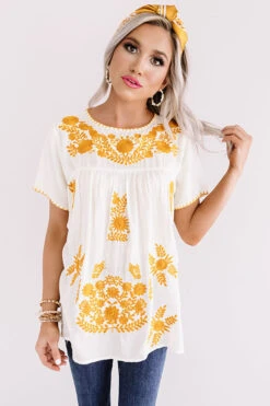 Cozy Cabana Embroidered Top In Ivory -Chic Essence 2003193934000 2020040713072200 2ea6a3cfcozy cabana embroidered top in ivory