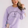 Quarantine And Chill Sweatshirt In Lavender -Chic Essence 2004224329000 2020043017084900 368be601quarantine and chill sweatshirt in lavender