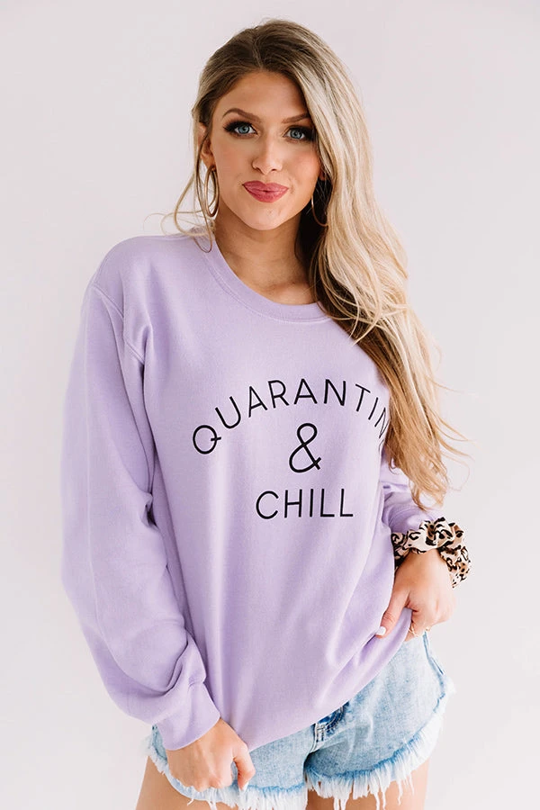 Quarantine And Chill Sweatshirt In Lavender 8 Quarantine And Chill Sweatshirt In Lavender - Image 6