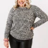 Play It Cozy Leopard Sweatshirt Curves