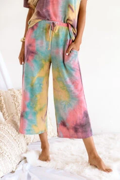 Tender Heart Tie Dye Pants In Golden Honey