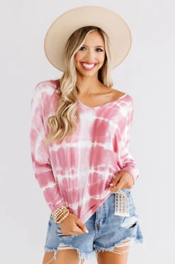 In The Zone Tie Dye Top In Rose -Chic Essence 2006294724000 2020081314233200 f588ddd5in the zone tie dye top in rose