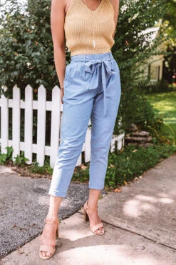 The Celia Chambray High Waist Trousers -Chic Essence 2006299605000 2020080414250500 4bbd01f4the celia chambray high waist trousers