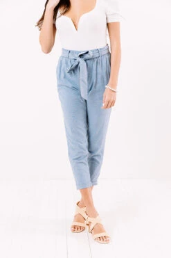 The Celia Chambray High Waist Trousers