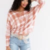 In The Zone Tie Dye Top In Cinnamon