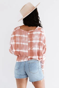 In The Zone Tie Dye Top In Cinnamon -Chic Essence 2006299986000 2020081314324100 f290c013in the zone tie dye top in cinnamon