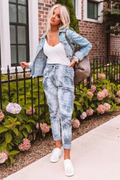 The Myrie High Waist Tie Dye Pants In Blue 13 The Myrie High Waist Tie Dye Pants In Blue -Chic Essence 2006309137000 2020081113341200 69675465the myrie high waist tie dye pants in blue