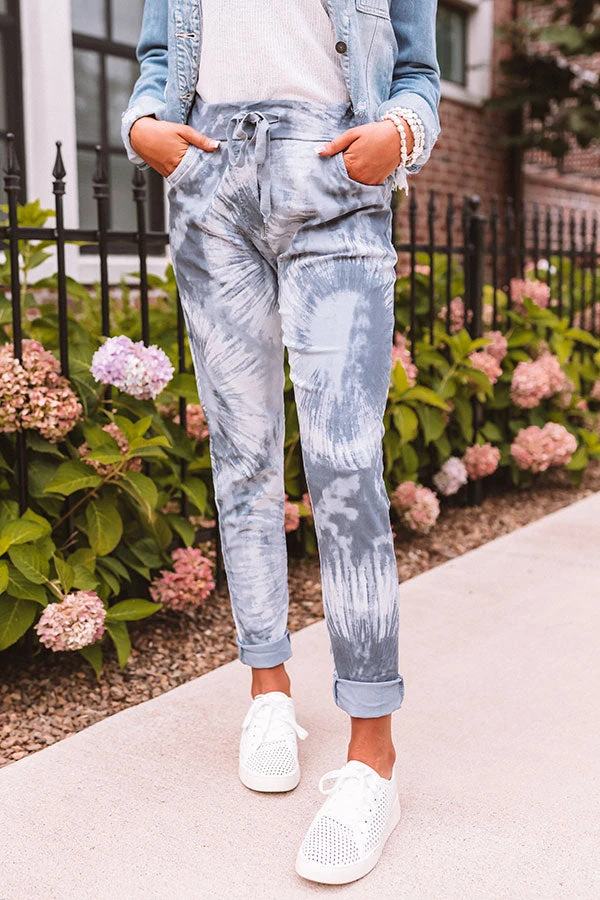 The Myrie High Waist Tie Dye Pants In Blue 4 The Myrie High Waist Tie Dye Pants In Blue - Image 2