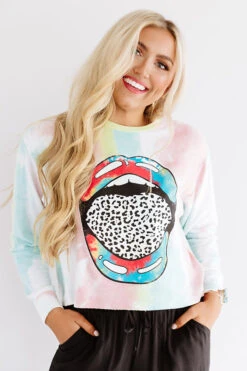 Let's Talk Leopard Tie Dye Crop Sweatshirt In Pink -Chic Essence 2007235616000 2020081812054100 39005cc7lets talk leopard tie dye crop sweatshirt in pink