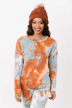 Dose Of Cozy Tie Dye Sweatshirt In Tangerine -Chic Essence 2009262171000 2020102115482000 9b8d43afdose of cozy tie dye sweatshirt in tangerine