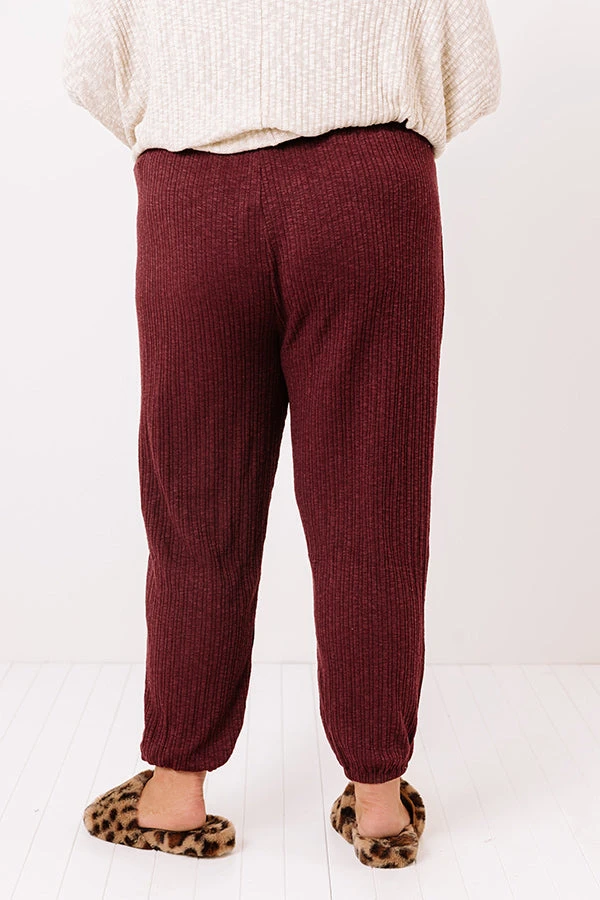 Cozy A La Mode Knit Joggers In Maroon Curves 6 Cozy A La Mode Knit Joggers In Maroon Curves - Image 4