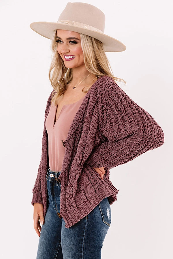 Forevermore Knit Cardigan In Vineyard Grape 11 Forevermore Knit Cardigan In Vineyard Grape - Image 9