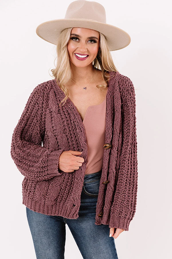 Forevermore Knit Cardigan In Vineyard Grape 10 Forevermore Knit Cardigan In Vineyard Grape - Image 8