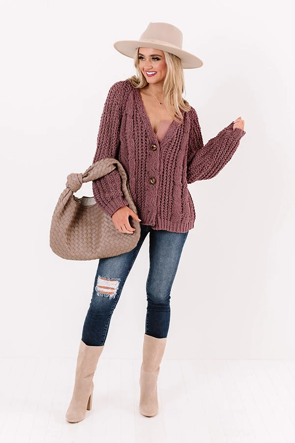 Forevermore Knit Cardigan In Vineyard Grape 8 Forevermore Knit Cardigan In Vineyard Grape - Image 6