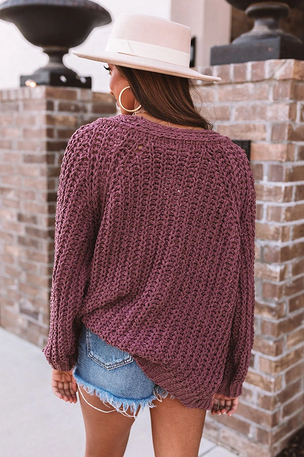 Forevermore Knit Cardigan In Vineyard Grape 6 Forevermore Knit Cardigan In Vineyard Grape - Image 4