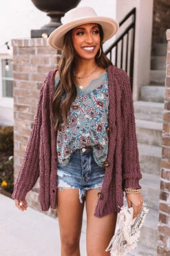 Forevermore Knit Cardigan In Vineyard Grape 16 Forevermore Knit Cardigan In Vineyard Grape -Chic Essence 2010274290000 2021022509523800 24359a0bforevermore knit cardigan in vineyard grape