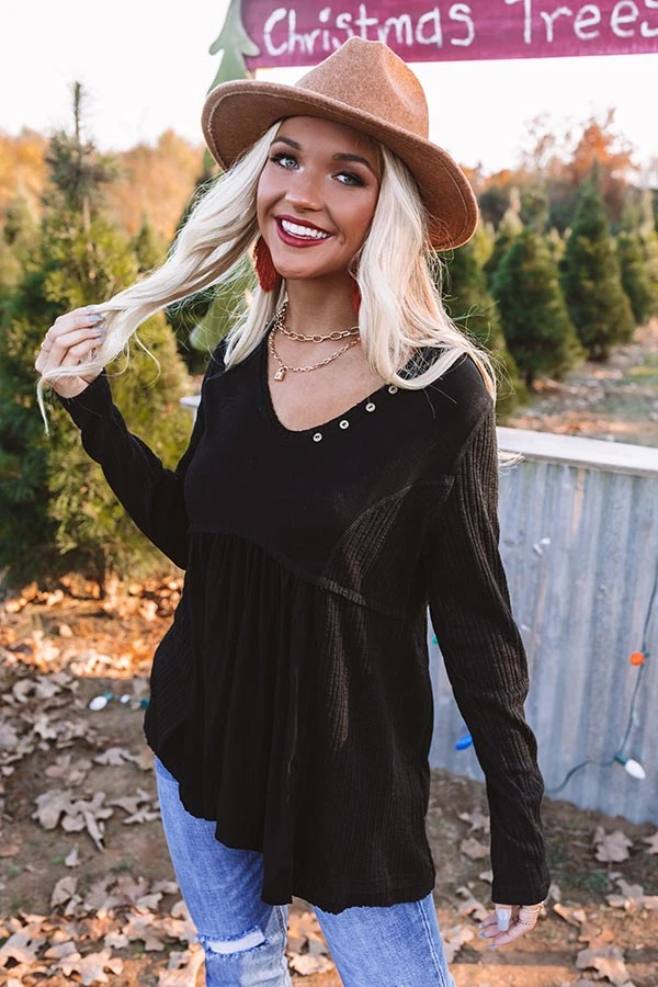 Coffee Talks Babydoll Top In Black 3 Coffee Talks Babydoll Top In Black