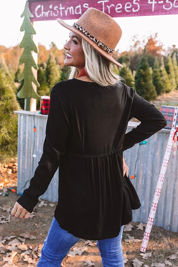 Coffee Talks Babydoll Top In Black 6 Coffee Talks Babydoll Top In Black - Image 4