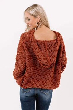 LA Influencer Knit Hoodie In Rust -Chic Essence 2011034883000 2020111716502800 78533b1anewproduct
