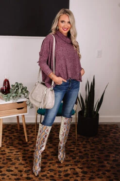 Senorita Snuggles Shift Sweater In Royal Plum -Chic Essence 2011111450000 2020120809583600 75c2c30csenorita snuggles shift sweater in royal plum