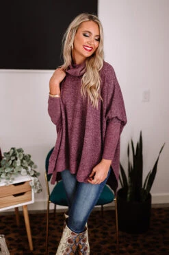 Senorita Snuggles Shift Sweater In Royal Plum -Chic Essence 2011111450000 2020120809583600 75f833a2senorita snuggles shift sweater in royal plum