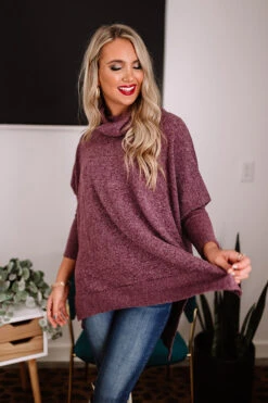 Senorita Snuggles Shift Sweater In Royal Plum -Chic Essence 2011111450000 2020120809583600 7927b7casenorita snuggles shift sweater in royal plum