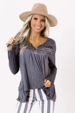 On The Way Up Shift Top In Indigo