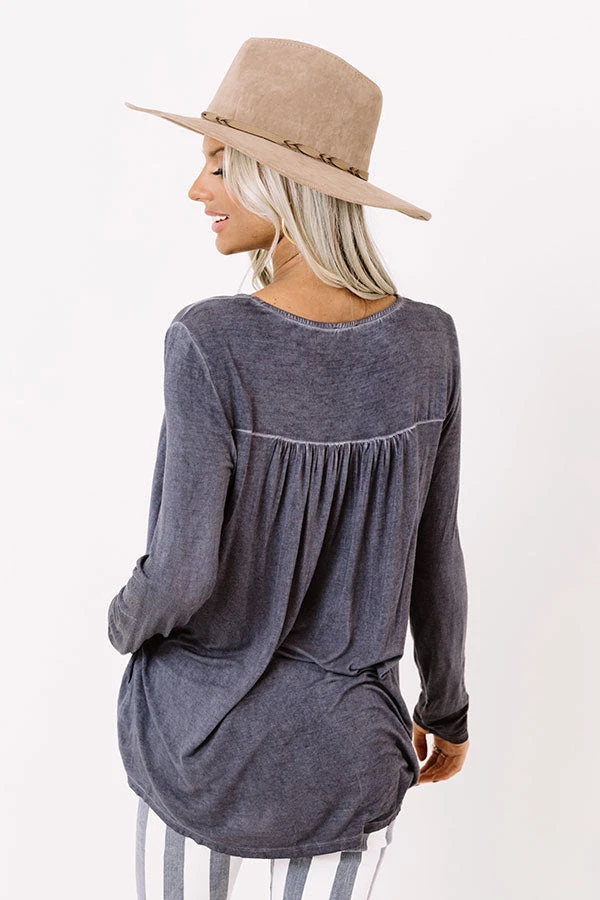 On The Way Up Shift Top In Indigo 7 On The Way Up Shift Top In Indigo - Image 5