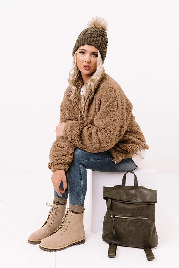 Windy City Sherpa Jacket In Mocha 8 Windy City Sherpa Jacket In Mocha - Image 6