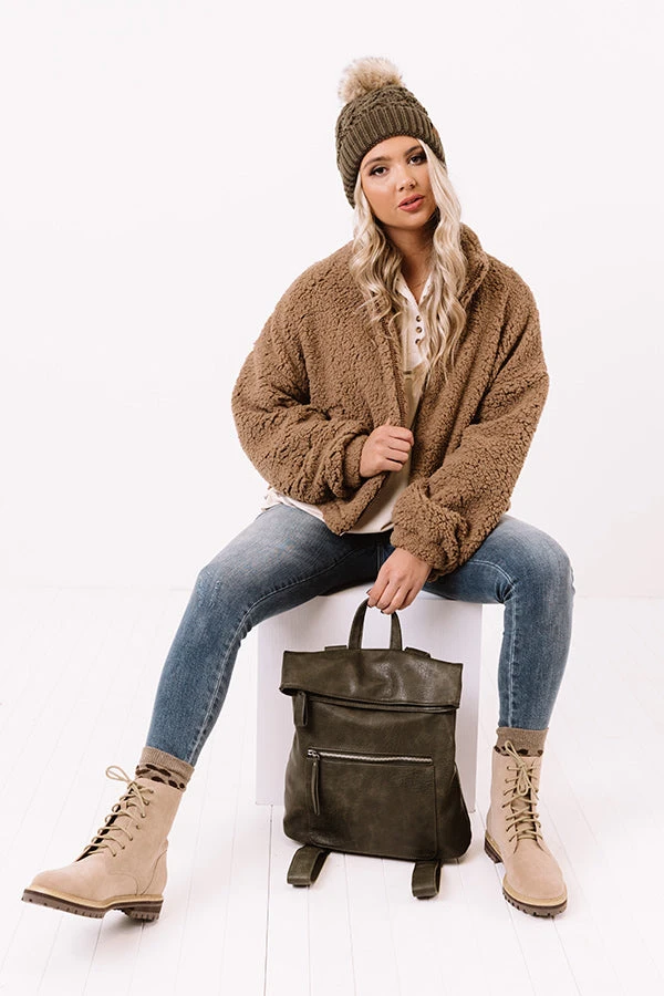 Windy City Sherpa Jacket In Mocha 5 Windy City Sherpa Jacket In Mocha - Image 3