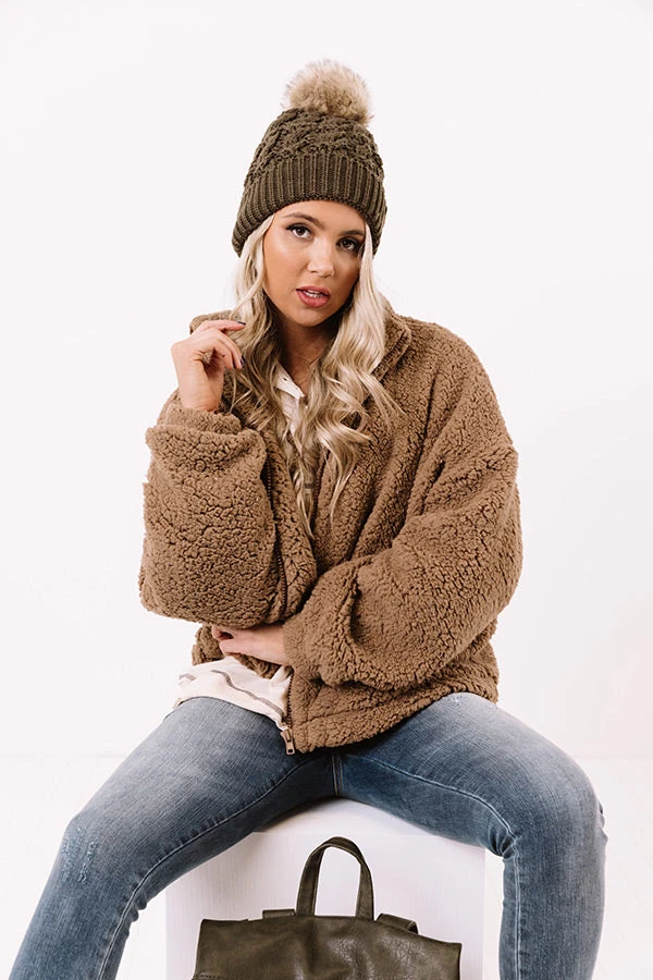 Windy City Sherpa Jacket In Mocha 6 Windy City Sherpa Jacket In Mocha - Image 4