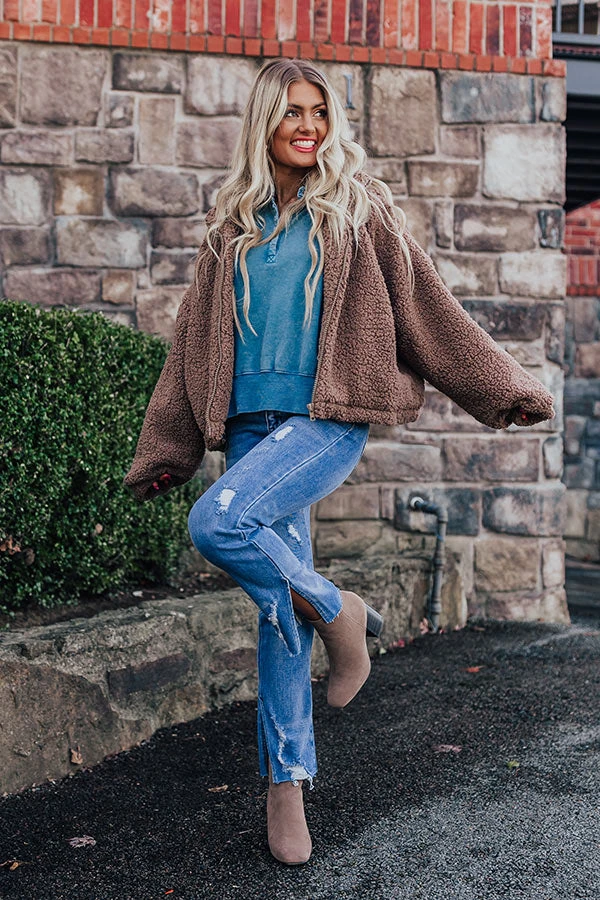 Windy City Sherpa Jacket In Mocha 4 Windy City Sherpa Jacket In Mocha - Image 2