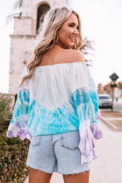 Beachy Twist Tie Dye Shift Top In Ocean Blue -Chic Essence 2101057552000 2021021612115900 7abdcf90blue star express sample surf gypsy 22