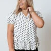 Tennessee Travels Polka Dot Top In White Curves -Chic Essence 2104097107000 2021052509400100 099e132btennessee travels polka dot top in white