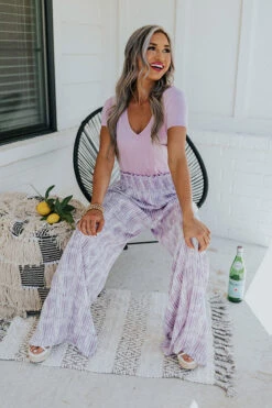 Malibu Cruise Stripe Pants In Purple -Chic Essence 2104155502000 2021051814320400 39e96520malibu cruise stripe pants in purple