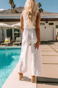 The Banks High Waist Linen-Blend Pants In White 17 The Banks High Waist Linen-Blend Pants In White -Chic Essence 2104288615000 2022021509414700 46515bb2the banks high waist linen blend pants in white