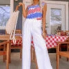 The Banks High Waist Linen-Blend Pants In White
