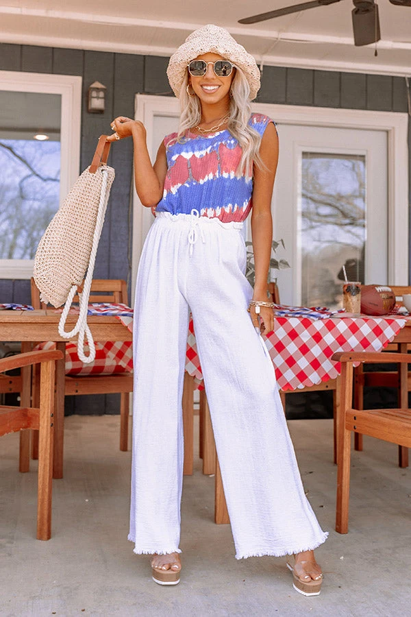 The Banks High Waist Linen-Blend Pants In White 3 The Banks High Waist Linen-Blend Pants In White