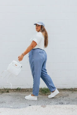 Daybreak Dreamer Chambray Pants In Medium Wash Curves -Chic Essence 2107128545000 2021072314372200 6ee822dbdaybreak dreamer chambray pants in medium wash