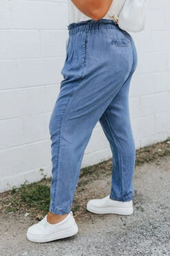 Daybreak Dreamer Chambray Pants In Medium Wash Curves -Chic Essence 2107128545000 2021072314372600 0235f417daybreak dreamer chambray pants in medium wash