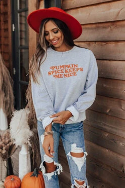 Pumpkin Spice Keeps Me Nice Sweatshirt -Chic Essence 2107288607000 2021081215503900 c42626d7pumpkin spice keeps me nice sweatshirt