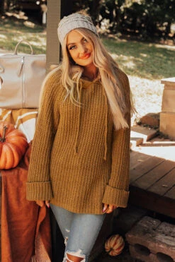 Maple Spice Knit Hoodie In Mustard -Chic Essence 2108124174000 2021090112381600 4edcb9a8maple spice knit hoodie in mustard