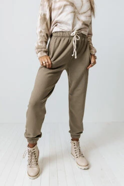 Down Time Joggers In Light Sage