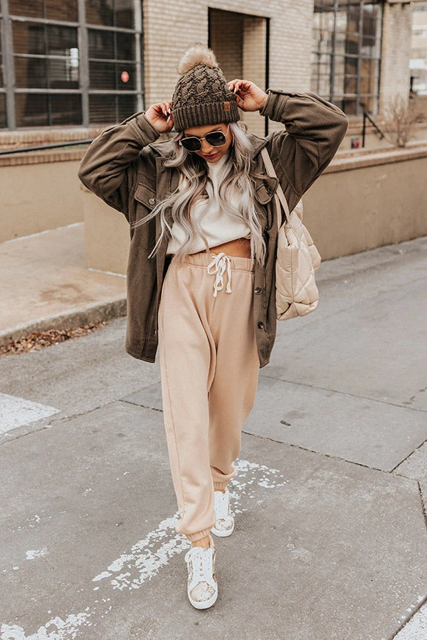 Down Time Joggers In Warm Taupe 3 Down Time Joggers In Warm Taupe