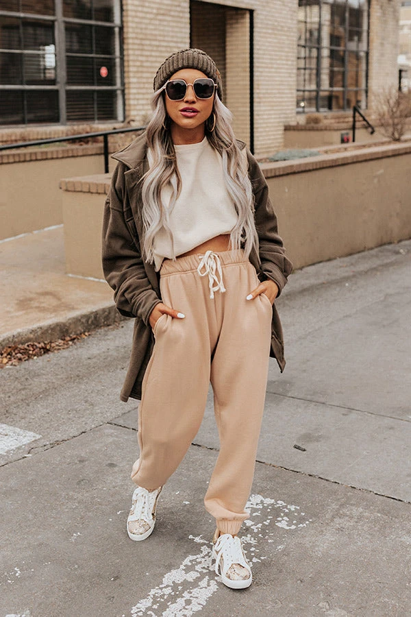 Down Time Joggers In Warm Taupe 4 Down Time Joggers In Warm Taupe - Image 2